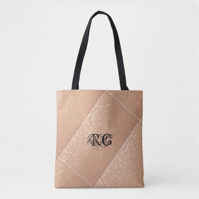 Tote Bag Or rose personnalisé (Devant)