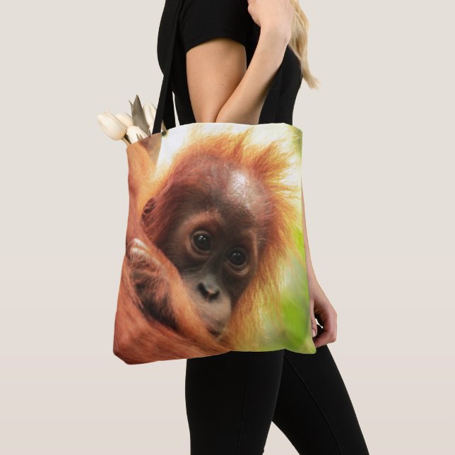 Tote Bag Orang-outan de Sumatran de bébé (De près)