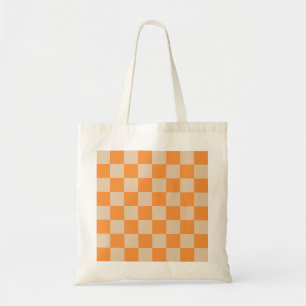 Tote Bag Orange À damiers En vichy Motif