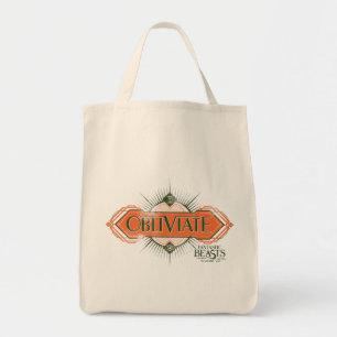 Tote Bag Orange Art Déco Obliviate Spell Graphisme