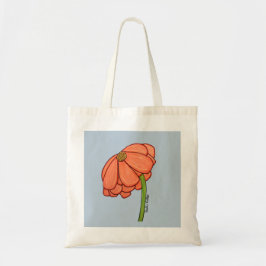 Tote Bag Orange Flower with Blue background