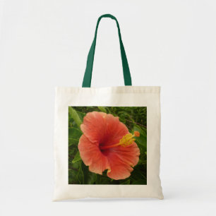Tote Bag Orange Hibiscus Fleur Tropical Floral