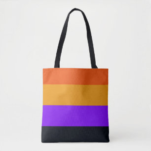 Tote Bag Orange, Jaune, Violet et Grandes Noires