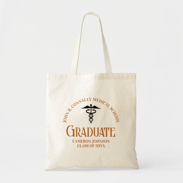 Tote Bag Orange Médicale School Graduation Commémorative (Devant)