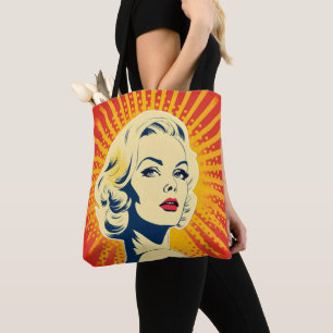 Tote Bag Orange Pop Art Blonde