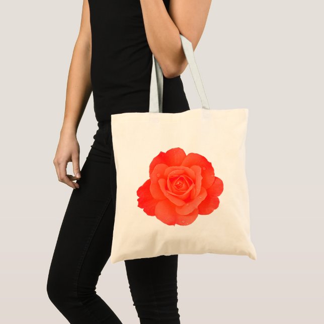 Tote Bag Orange Rose Floral Bridesmaid Cadeau Favoriser les (Devant (produit))