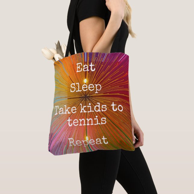 Tote Bag Orange Rose Manger Sommeil Emmener Les Enfants Au  (De près)