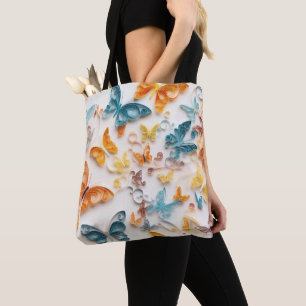 TOTE BAG ORANGE & TURQUOISE JOLIE BOUTEILLES D'ART DE QUILL