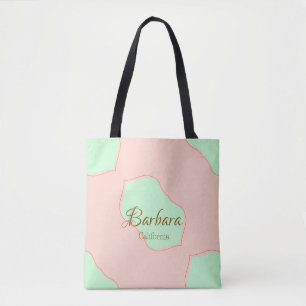 Tote Bag Orange vert pastel bohème ajouter nom lieu rustiqu