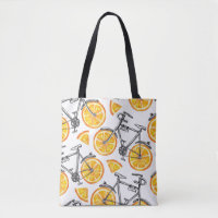Oranges à bicyclette : Motif d'été d'aquarelle