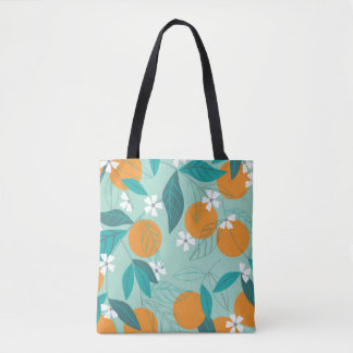 Tote Bag Oranges florissantes en feuille. illustration