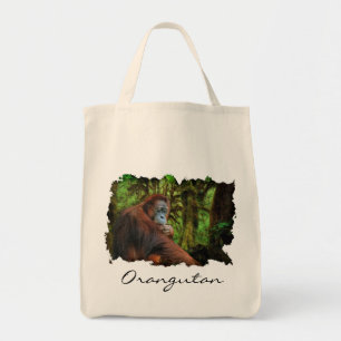 Tote Bag Orangutan & Jungle Primate Wildlife Grocerie Fourr