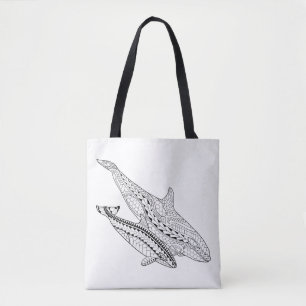 Tote Bag Orca Et Bébé Couleur Adulte Full Fourre-tout