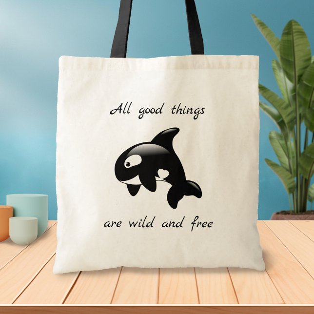 Tote Bag Orca Killer Whale Citation Inspirationnelle (Créateur téléchargé)