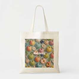 Tote Bag Orchard Whimsy : Fruits pastel