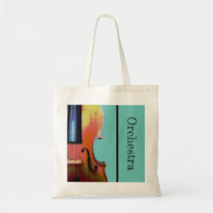 Tote Bag Orchestre de violon musical Turquoise vert