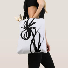 Tote Bag Orchidée Blanc : Abstrait blanc et noir