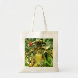 Tote Bag Orchidée jaune avec les rayures jaunes et noires