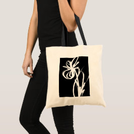 Tote Bag Orchidée Noir : Abstrait noir et blanc