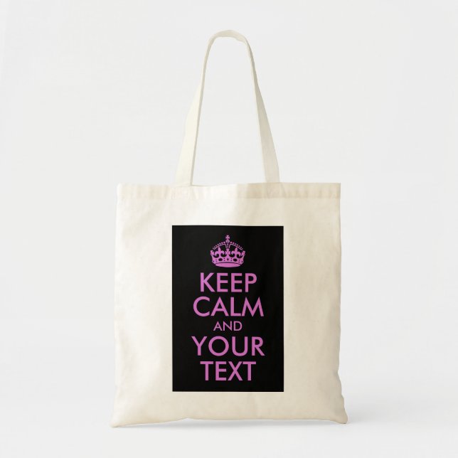 Tote Bag Orchidée noire gardez le calme et votre texte (Devant)
