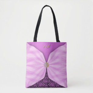 Tote Bag Orchidée Rose Textile Illusion Tot avec Monogramme