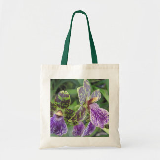 Tote Bag Orchidée verte et pourpre Fourre-tout