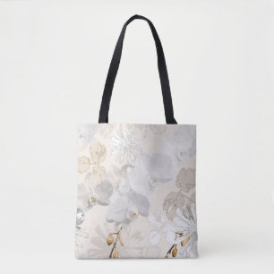 Tote Bag Orchidées blanches sur une crème légère