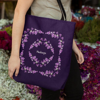 Tote Bag Orchidées pourpres personnalisées Dendrobium Motif