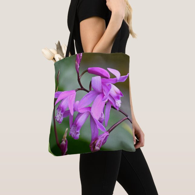 Tote Bag Orchidées rose Hyacinth Floral (De près)