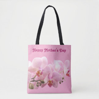 Tote Bag Orchidées roses “Joyeuse fête des Mères”-