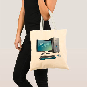Tote Bag Ordinateur de bureau avec moniteur, clavier et sou