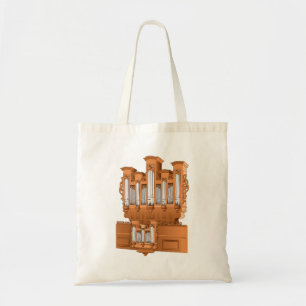 Tote Bag Organe de tuyau, brun de graphique d'organe