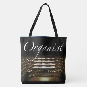 Tote Bag Organiste à votre service grand fourre-tout