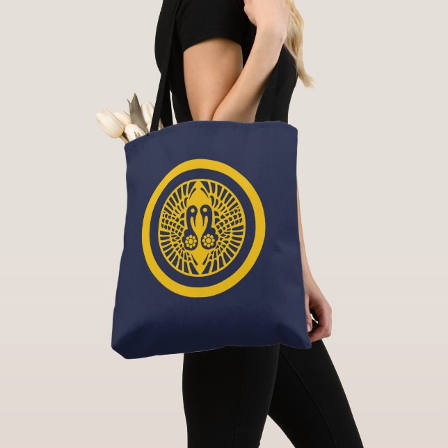Tote Bag Oriental Jaune Bleu Ikko Ikki Japon Mon Art (De près)