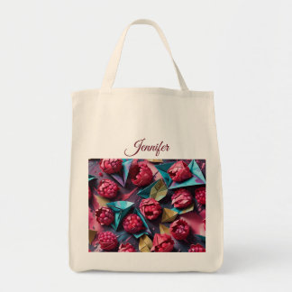 Tote Bag Origami Raspberry Acrylique rose Personnalisé