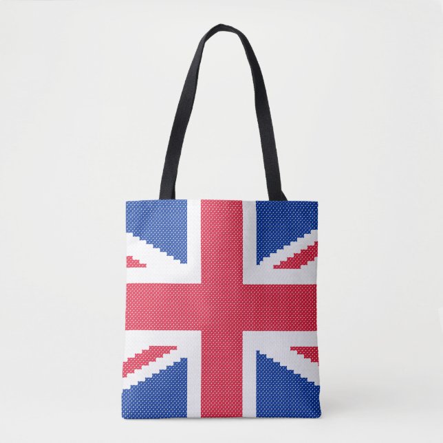 Tote Bag Original cross-stitch design Union Jack (Devant)