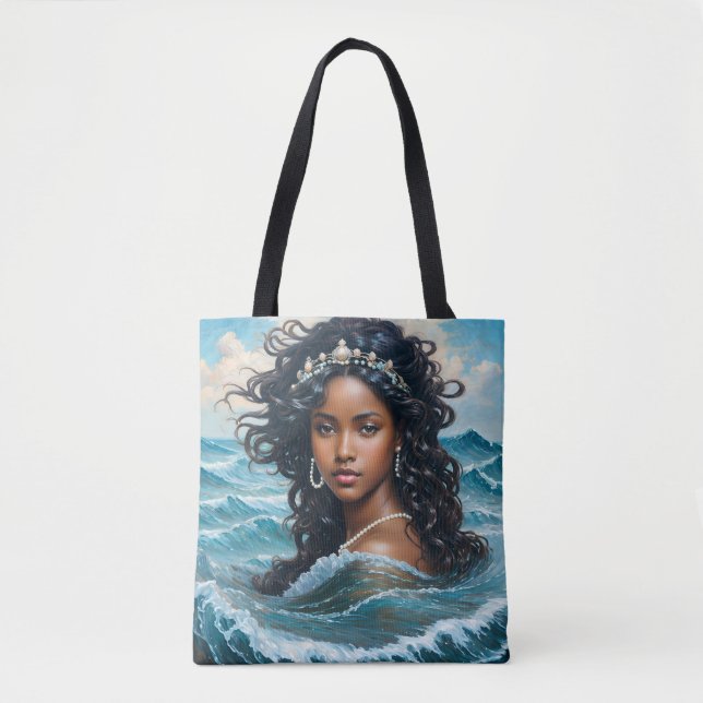 Tote Bag Orisha Yemaya Peinture de déesse africaine (Devant)