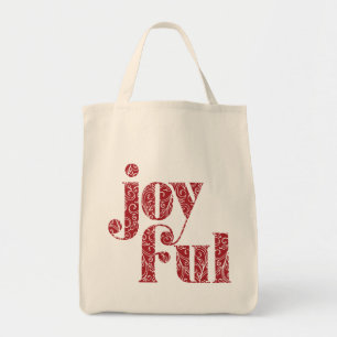 Tote Bag Ornate Red Joypography Noël/Fêtes