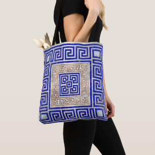 Tote Bag Ornement principal grec - lazulite et or de Lapis