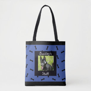 Tote Bag Os de chien bleu personnalisé de photo d'animal