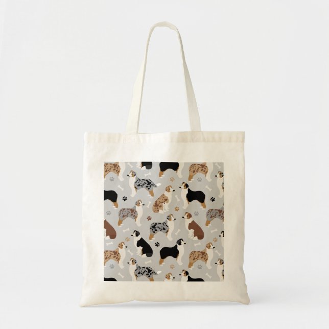 Tote Bag Os et pattes des bergers australiens (Devant)