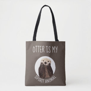Tote Bag Otter moderne est mon animal d'esprit Brown