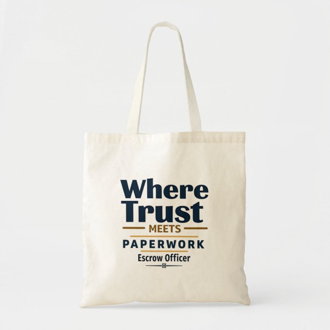 Tote Bag Où la confiance rencontre le papier - Agent de Tie (Devant)