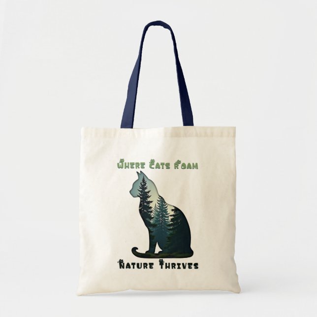 Tote Bag Où les chats se déplacent, la nature prospère l'ar (Devant)