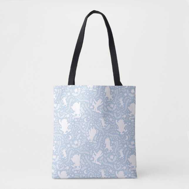 Tote Bag Où les choses sauvages le modèle floral bleu (Devant)