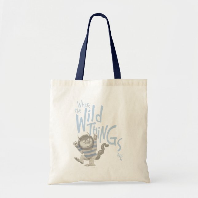 Tote Bag Où les choses sauvages sont citées - Bleu (Devant)