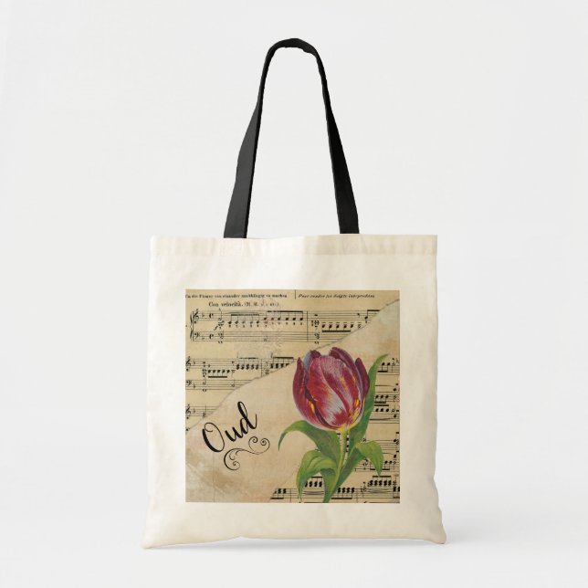 Tote Bag Oud Elegant Tulip Partition Vintage (Devant)
