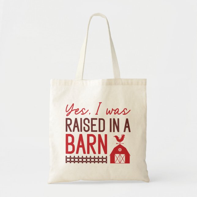 Tote Bag Oui, J'Ai Été Élevé Dans Une Grange (Devant)