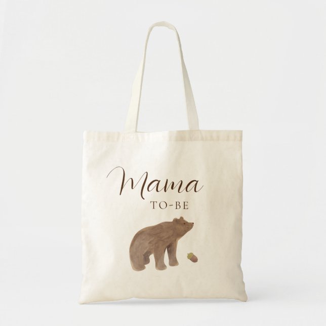 Tote Bag Ours animal forestier Baby shower d'automne Mama s (Devant)