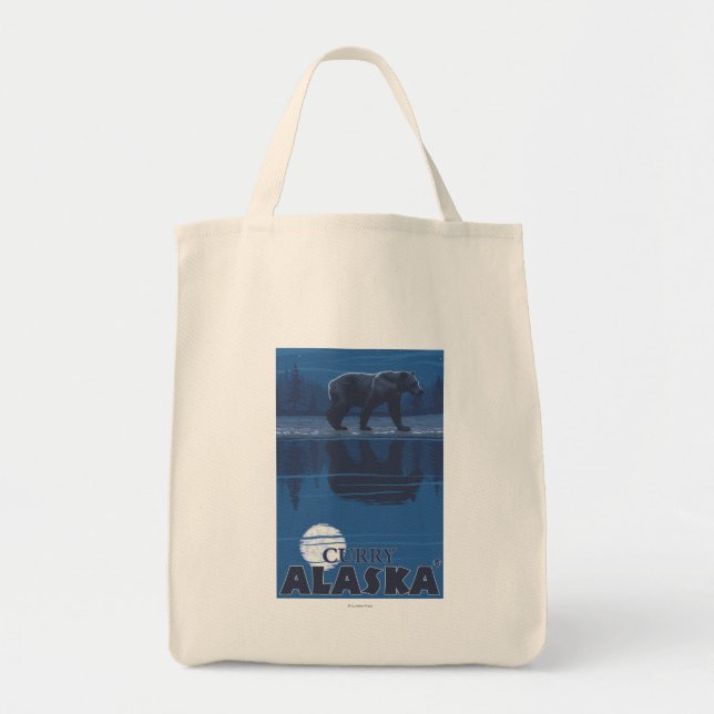 Tote Bag Ours au clair de lune - Curry, Alaska (Devant)